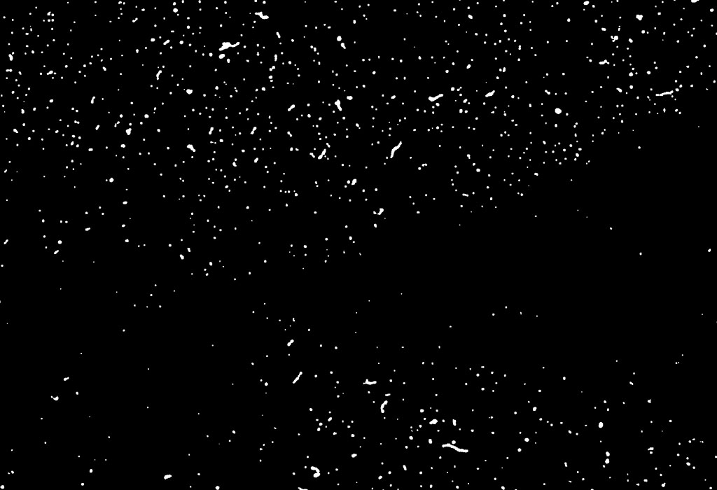 DustNet-generated map highlighting detected dust particles for targeted removal