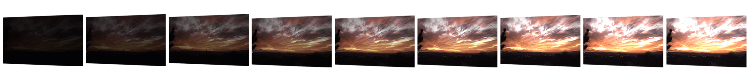 HDR scanning process showing multiple exposures combined